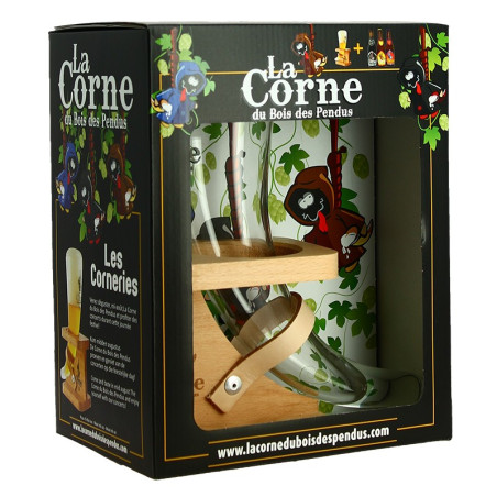 Gift Box Belgian Beer La CORNE du Bois des Pendus 3 x 33 cl + 1 Beer Glass