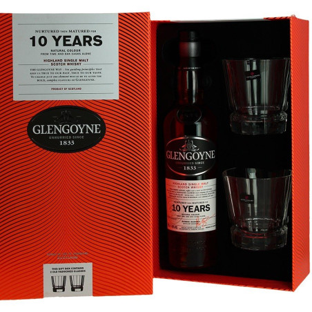 Glengoyne 10 YO Highlands Whiskey Gift Box + 2 Glasses