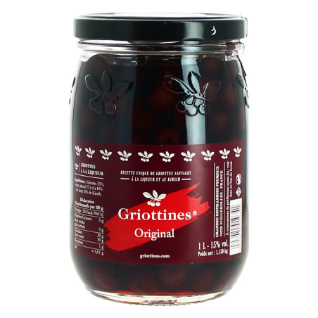 Griottines Wild Morello Cherry Soaked in Kirsch by Pereux Distillery 1 Liter