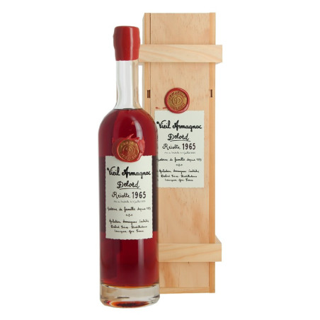 Old ARMAGNAC 1965 By DELORD in wooden box 70 cl