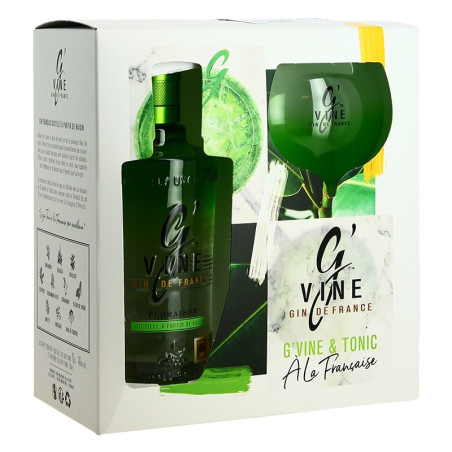 Box of Gin G'VINE FLORAISON French Gin + 1 Glass