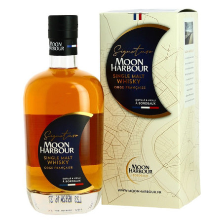 MOON HARBOUR Signature Single Malt French Whisky distilled and aged in Bordeaux 70 cl