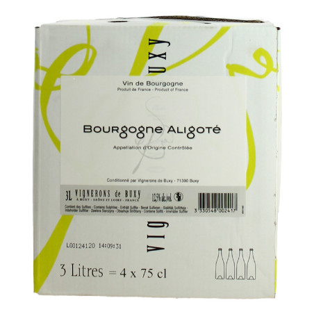 BURGUNDY ALIGOTE by Vignerons de Buxy in 3 Liter BIB