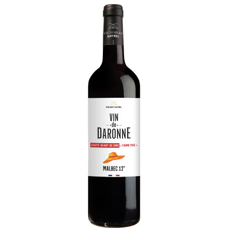 VIN de DARONNE Red Malbec Wine 75 cl by Vincent GAYREL