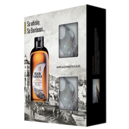 MOON HARBOUR Signature Whisky Box + 2 Glasses