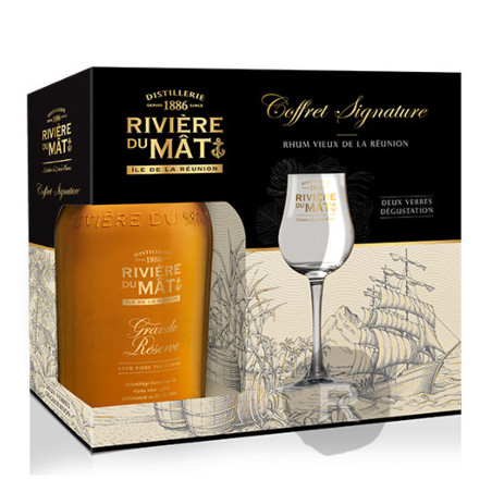 Rivière du Mât Grande Réserve 70cl 40% Gift Set with 2 Glasses