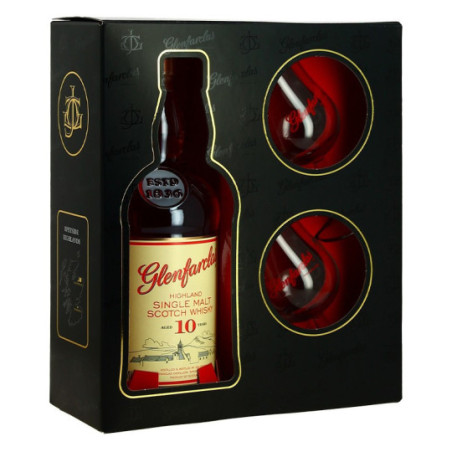 GLENFARCLAS 10 Year Old Whisky + 2 Glasses Gift Set