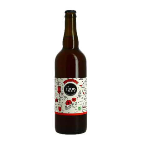 BRAQUAVAL Organic Triple Beer with Poppy Infusion 75 cl by Les Tours du Malt Brewery