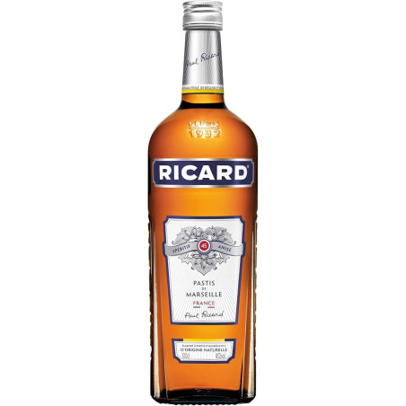 RICARD 45 Pastis de Marseille Anise Aperitif 1L