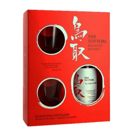 Japanese Whiskey TOTTORI Blended 70 cl Gift Box + 2 Glasses