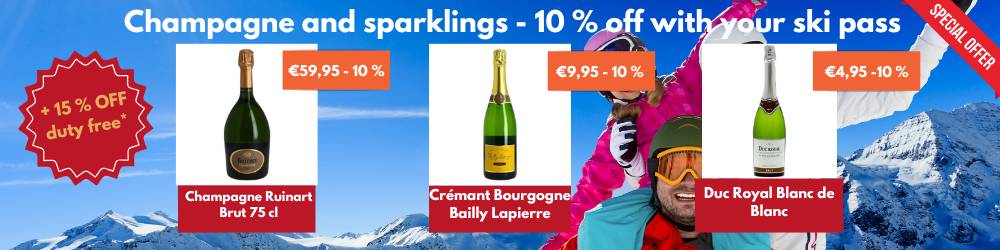 champagne and sparkling wines with your ski pass