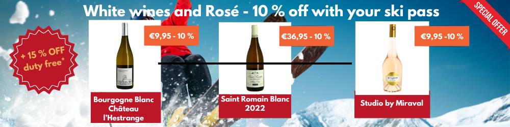 selection of white wines with the ski pass offer